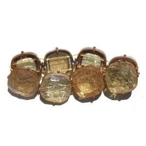 Vintage TAN Fiber String Bracelet Retro Mid-Century Modern